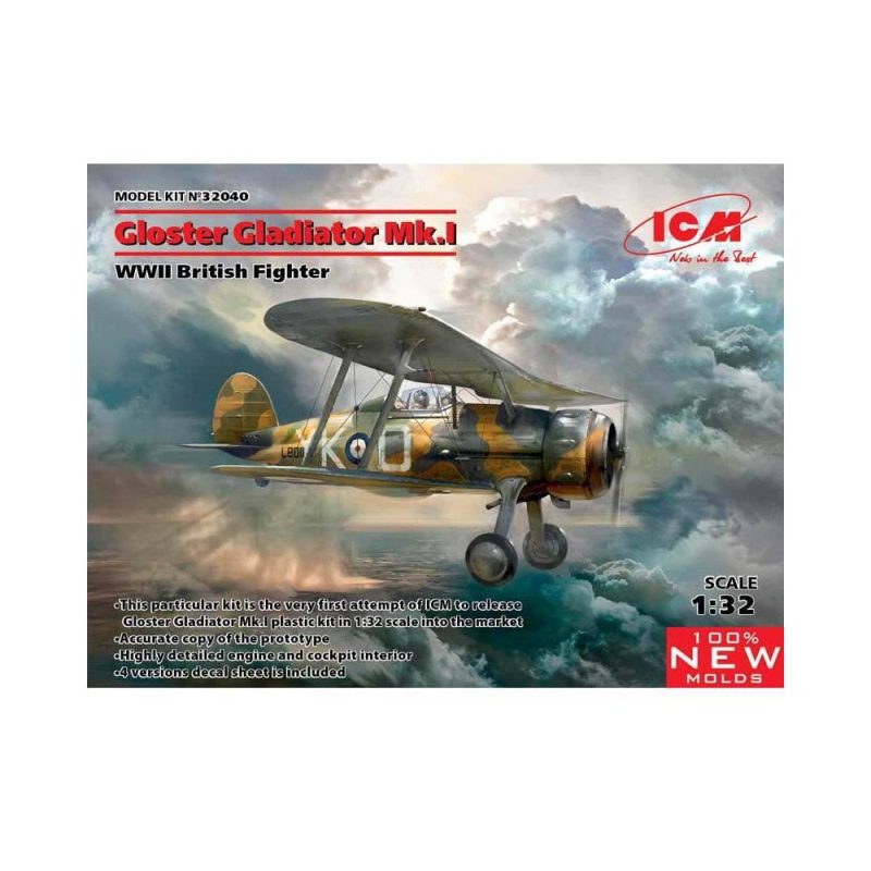 1/32 Gloster Gladiator Mk.I WWII British Fighter ICM 32040 1/32 Gloster Gladiator Mk.I WWII British Fighter ICM 32040