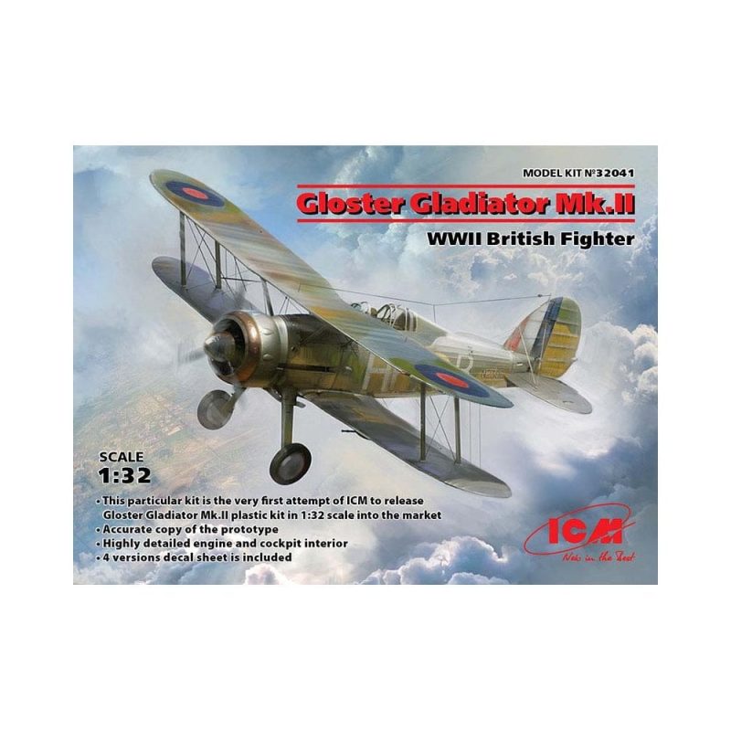 1/32 Gloster Gladiator Mk.II WWII British Fighter ICM 32041 1/32 Gloster Gladiator Mk.II WWII British Fighter ICM 32041