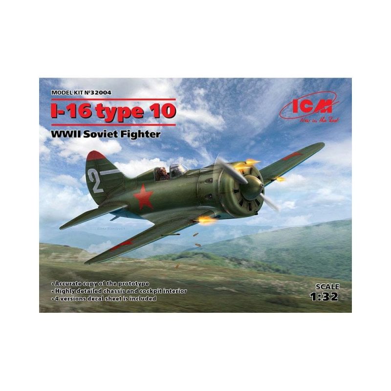 1/32 I-16 type 10 WWII Soviet Fighter ICM 32004 1/32 I-16 type 10 WWII Soviet Fighter ICM 32004