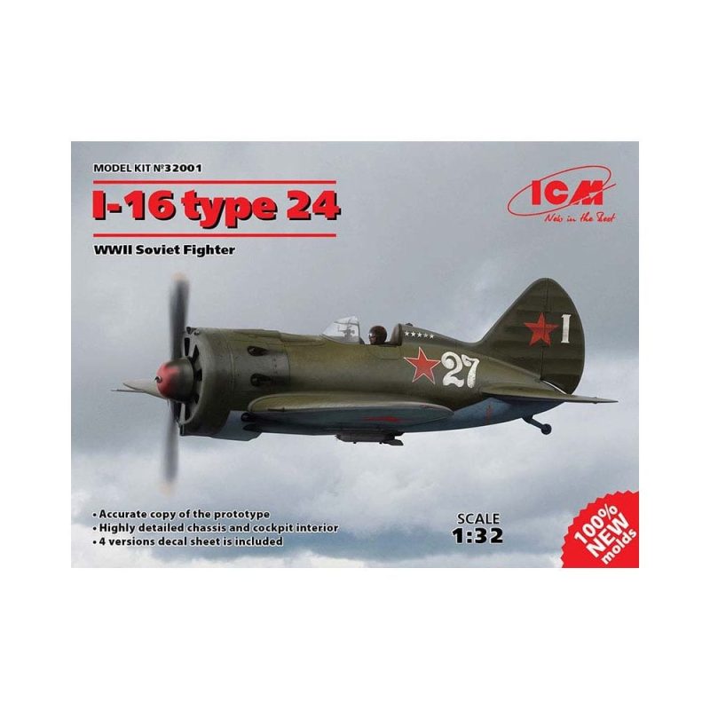 1/32 I-16 type 24 WWII Soviet Fighter ICM 32001 1/32 I-16 type 24 WWII Soviet Fighter ICM 32001