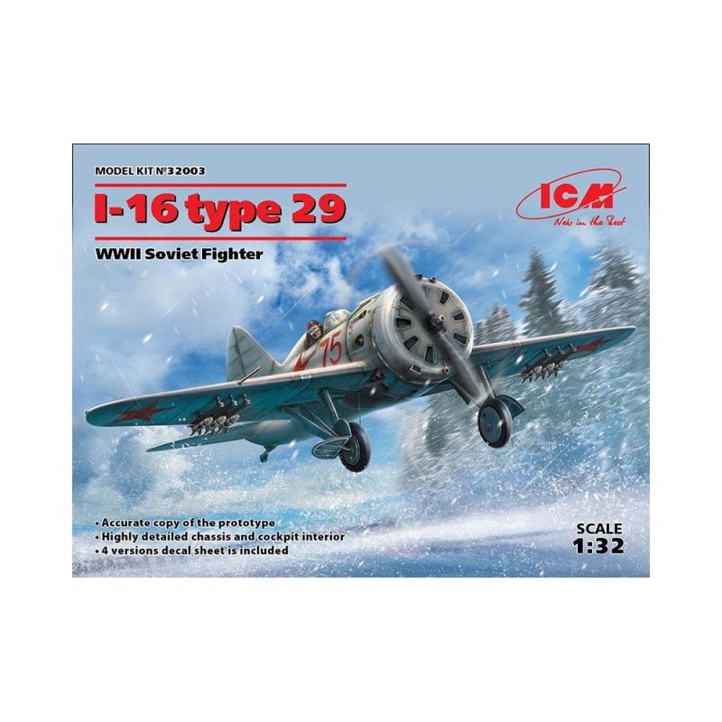 1/32 I-16 type 29 WWII Soviet Fighter ICM 32003 1/32 I-16 type 29 WWII Soviet Fighter ICM 32003