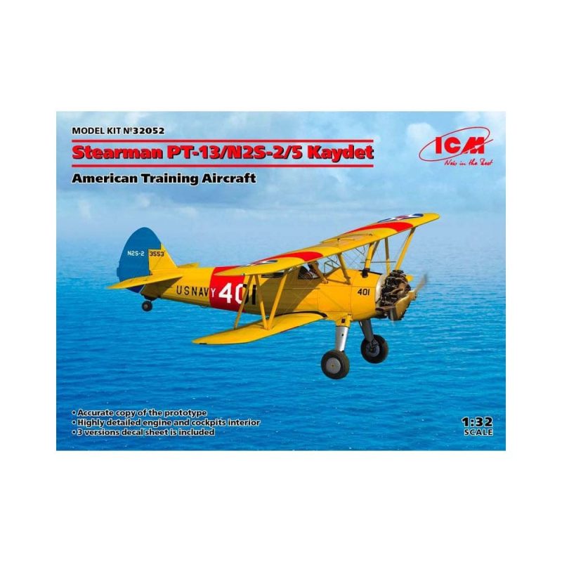 1/32 Stearman PT-13/N2S-2/5 Kaydet ICM 32052 1/32 Stearman PT-13/N2S-2/5 Kaydet ICM 32052