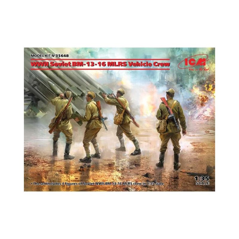 1/35 WWII Soviet BM-13 16 MLRS Vehicle Crew ICM 35648 1/35 WWII Soviet BM-13 16 MLRS Vehicle Crew ICM 35648