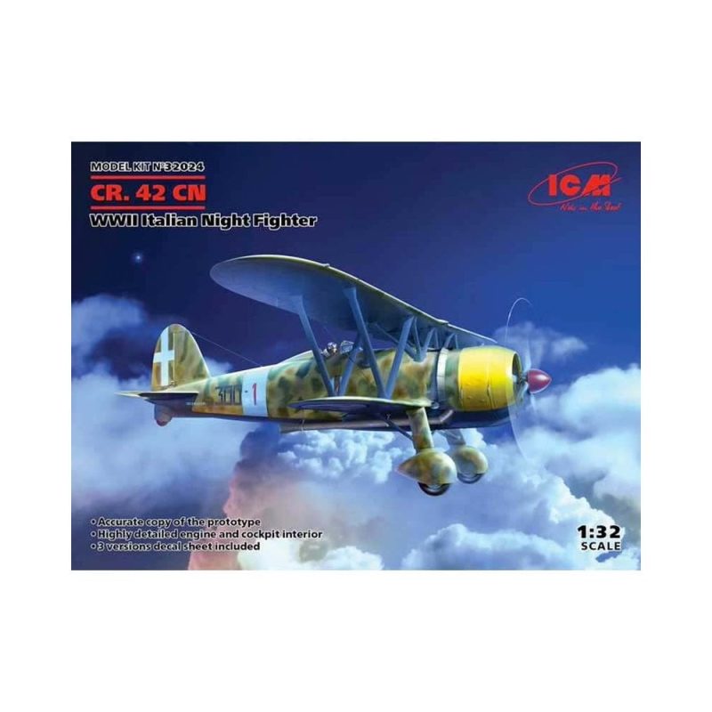 1/32 Fiat CR.42CN, WWII Italian Night Fighter ICM 32024 1/32 Fiat CR.42CN, WWII Italian Night Fighter ICM 32024