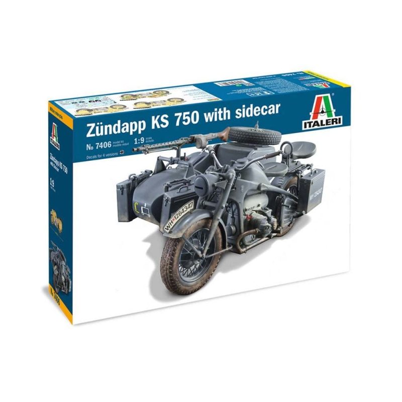 Italeri Zundapp Ks 750 With Sidecar (1/9) 7406 Italeri Zundapp Ks 750 With Sidecar (1/9) 7406