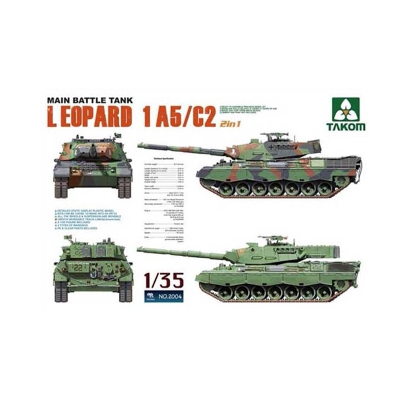 Takom Leopard 1 A5/C2 MBT 2 in 1 (1/35) 02004 Takom Leopard 1 A5/C2 MBT 2 in 1 (1/35) 02004