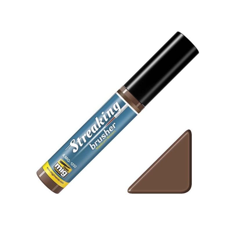 Medium Brown Streaking Brusher Ammo A.MIG-1250 Medium Brown Streaking Brusher Ammo A.MIG-1250
