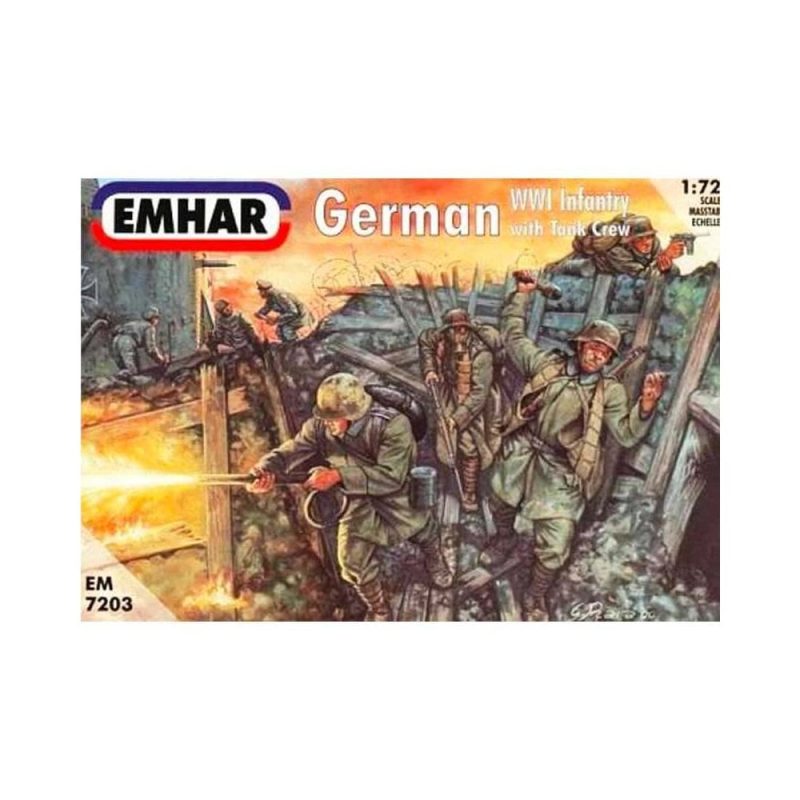 1/72 German Infantry & Tank Crew WWI Figures Emhar EM7203