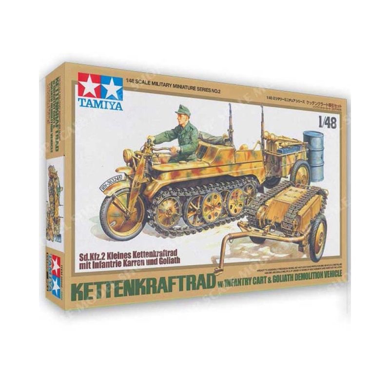 Tamiya Kettenkrad w/Cart & Goliath Vehicle (1/48) 32502