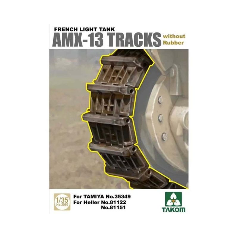 1/35 French Light Tank AMX-13 Tracks without Rubber Pads Takom 02060 1/35 French Light Tank AMX-13 Tracks without Rubber Pads Takom 02060