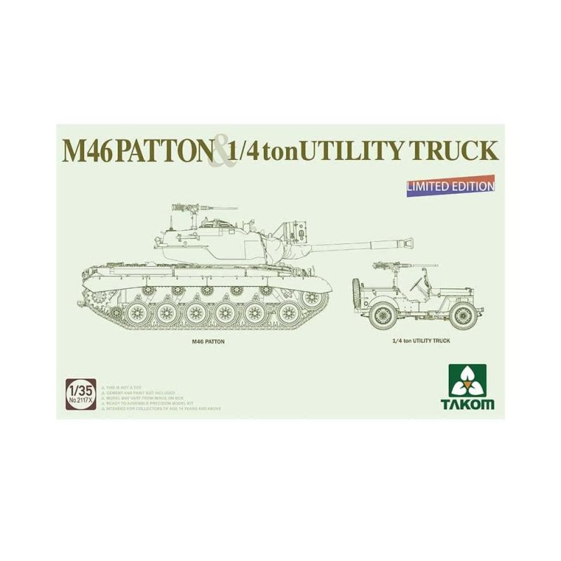 1/35 M46 Patton & 1/4 ton Utility Truck Limited Edition Takom 02117X 1/35 M46 Patton & 1/4 ton Utility Truck Limited Edition Takom 02117X