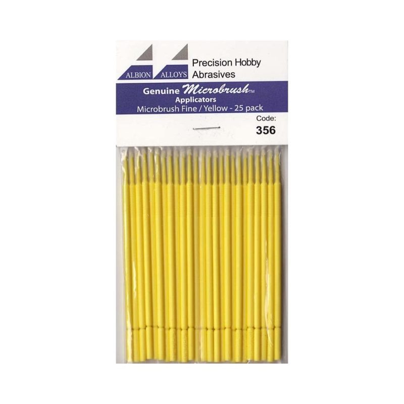 Albion Alloys Microbrush Yellow Fine (25pk) 356 Albion Alloys Microbrush Yellow Fine (25pk) 356