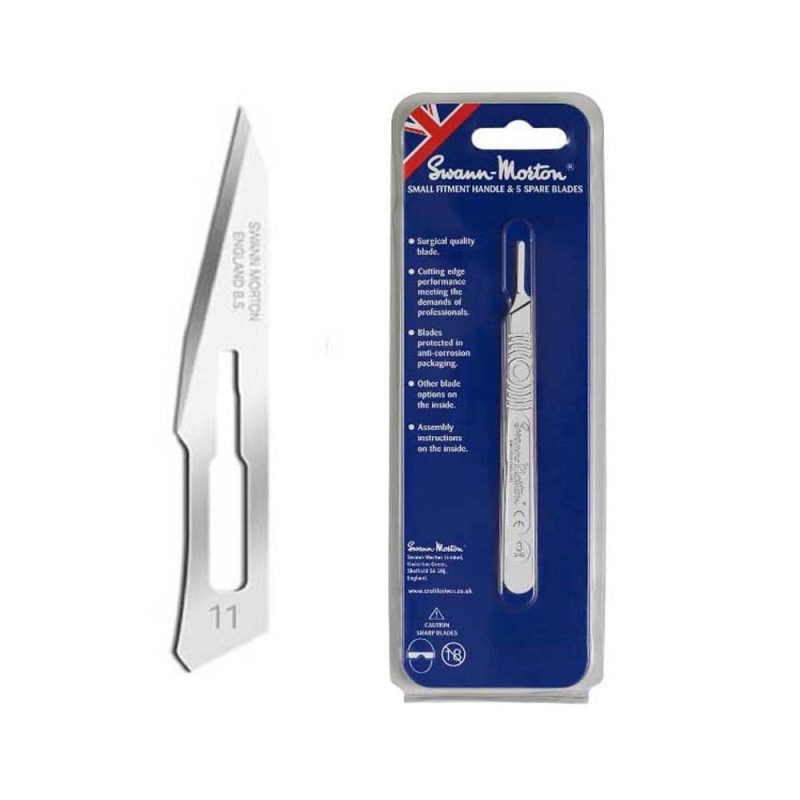 Swann Morton No.3 Metal Handle Set with 5x No.11 Blades 9211 Swann Morton No.3 Metal Handle Set with 5x No.11 Blades 9211