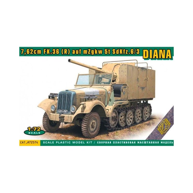 1/72 7,62cm FK.36 (R) auf mZgkw 5t "Diana" Sd.Kfz. 6/3 ACE Models 72574 1/72 7,62cm FK.36 (R) auf mZgkw 5t "Diana" Sd.Kfz. 6/3 ACE Models 72574