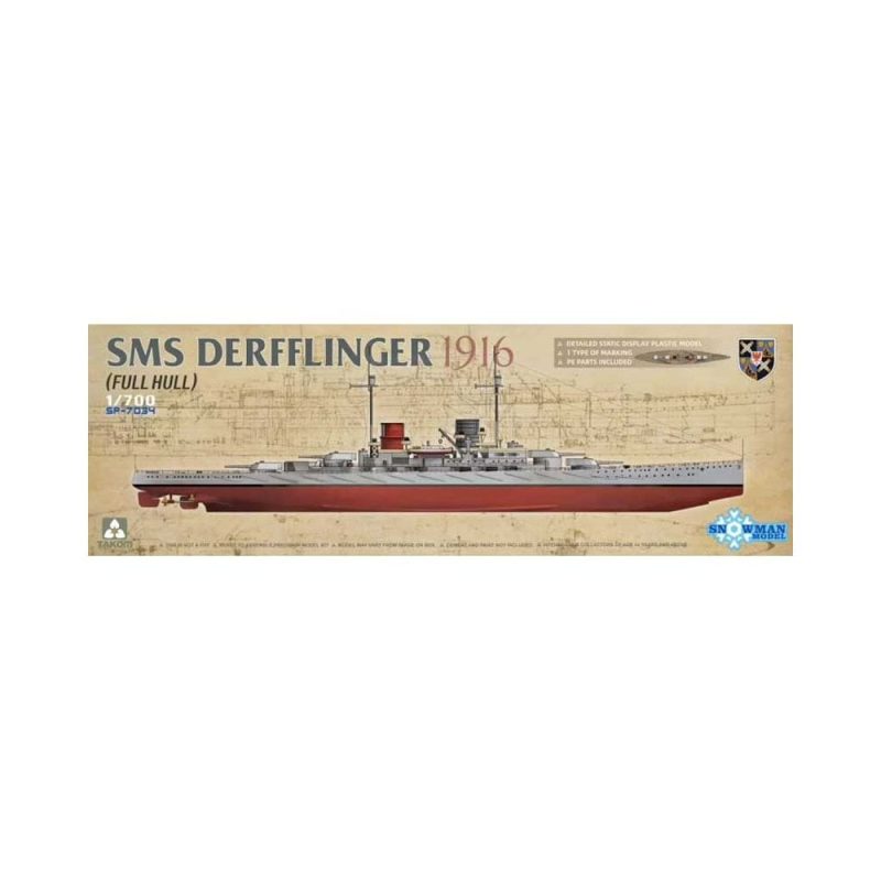 1/700 SMS Derfflinger 1916 Full Hull Takom SP7034 1/700 SMS Derfflinger 1916 Full Hull Takom SP7034