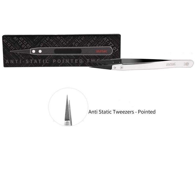 DSPIAE Anti-Static Tweezers - Pointed AT-TZ07 DSPIAE Anti-Static Tweezers - Pointed AT-TZ07
