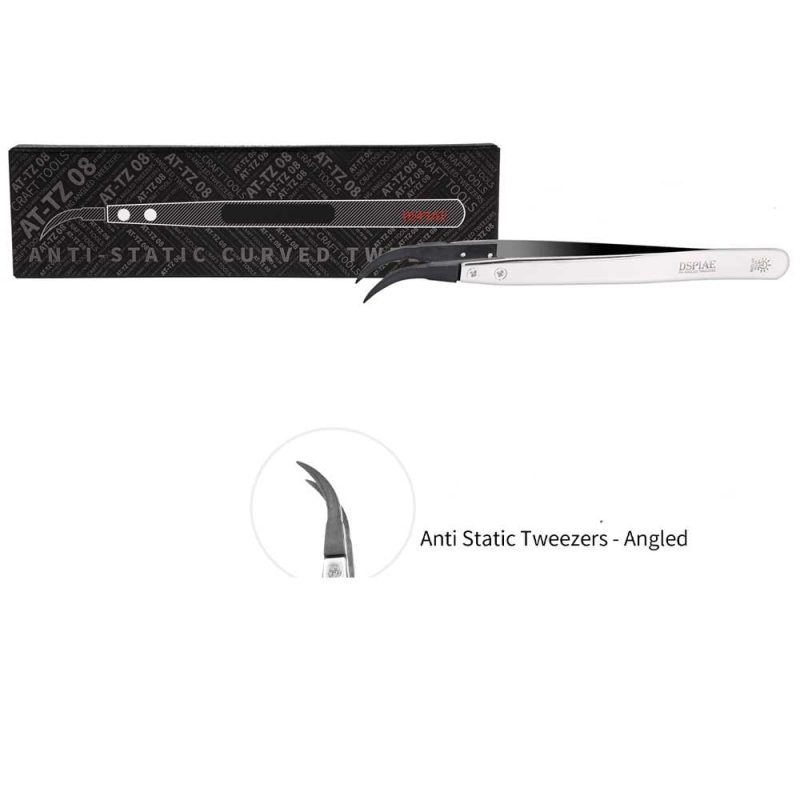 DSPIAE Anti-Static Tweezers - Angled AT-TZ08 DSPIAE Anti-Static Tweezers - Angled AT-TZ08