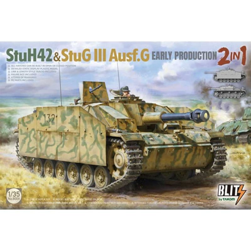 Takom StuH 42 & StuG III Ausf G Early Production 2 in 1 BLITZ (1/35) 08009 Takom StuH 42 & StuG III Ausf G Early Production 2 in 1 BLITZ (1/35) 08009