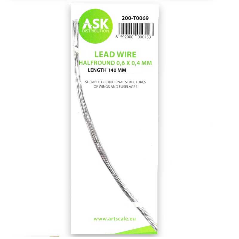 Lead Wire - Halfround 0,6 x 0,4 x 140mm ASK 200-T0069 Lead Wire - Halfround 0,6 x 0,4 x 140mm ASK 200-T0069