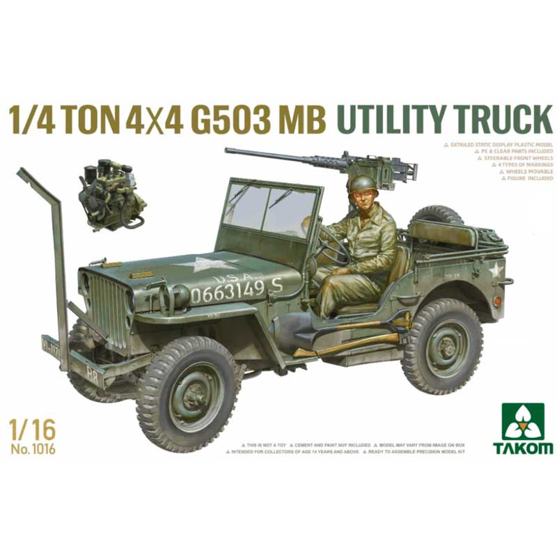Takom 1/4-ton 4x4 G503 MB Utility Jeep (1/16) 1016 Takom 1/4-ton 4x4 G503 MB Utility Jeep (1/16) 1016