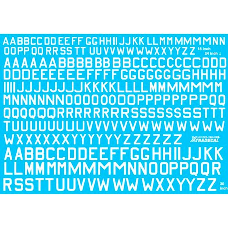 1/72 RAF WWII. White code letters X72199 Xtradecal