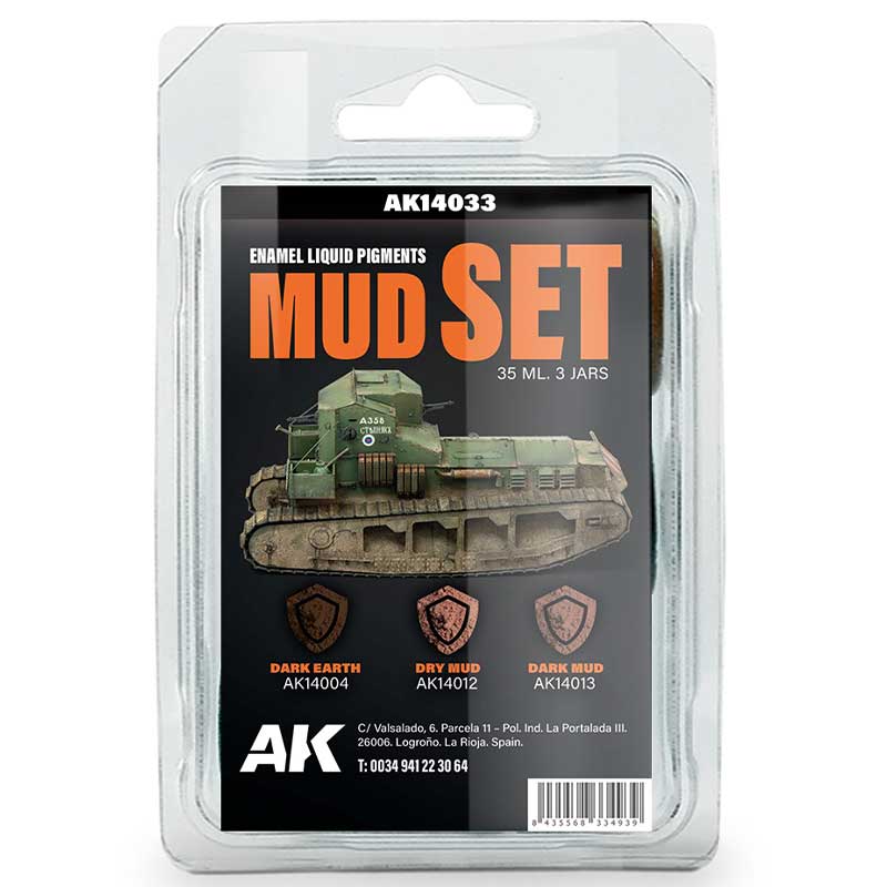 AK Interactive Mud Set - Liquid Pigment AK-14033 AK Interactive Mud Set - Liquid Pigment AK-14033