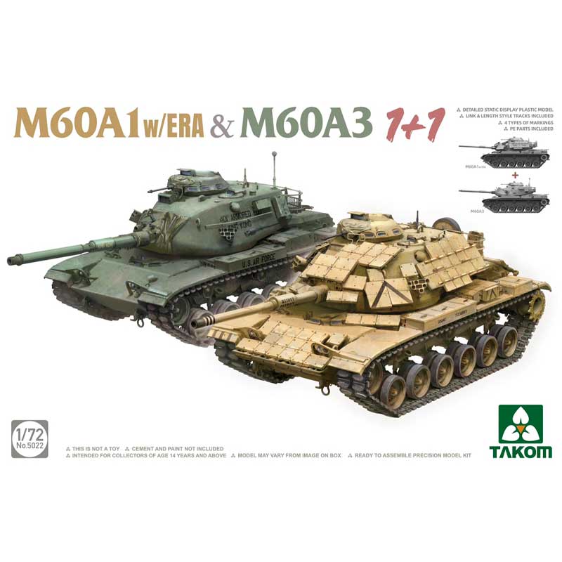 1/72 US M60A1 w/ERA & M60A3 1+1 05022 Takom 1/72 US M60A1 w/ERA & M60A3 1+1 05022 Takom