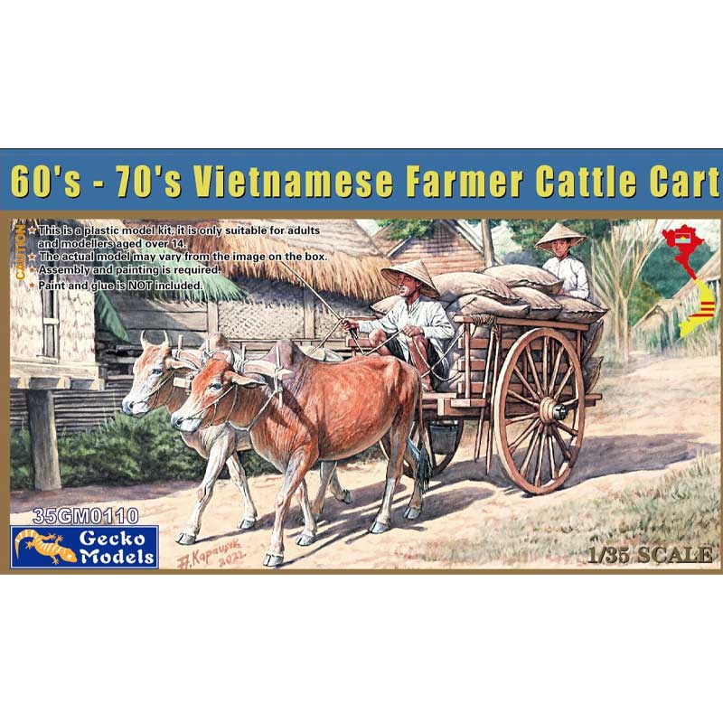 Gecko Models 60's-70's Vietnamese Farmer Cattle Cart (1/35) 35GM0110