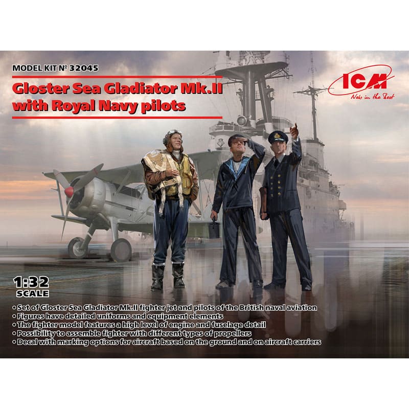 1/32 Gloster Sea Gladiat or MK.II w/ Royal Navy Pilot 32045 ICM 1/32 Gloster Sea Gladiat or MK.II w/ Royal Navy Pilot 32045 ICM