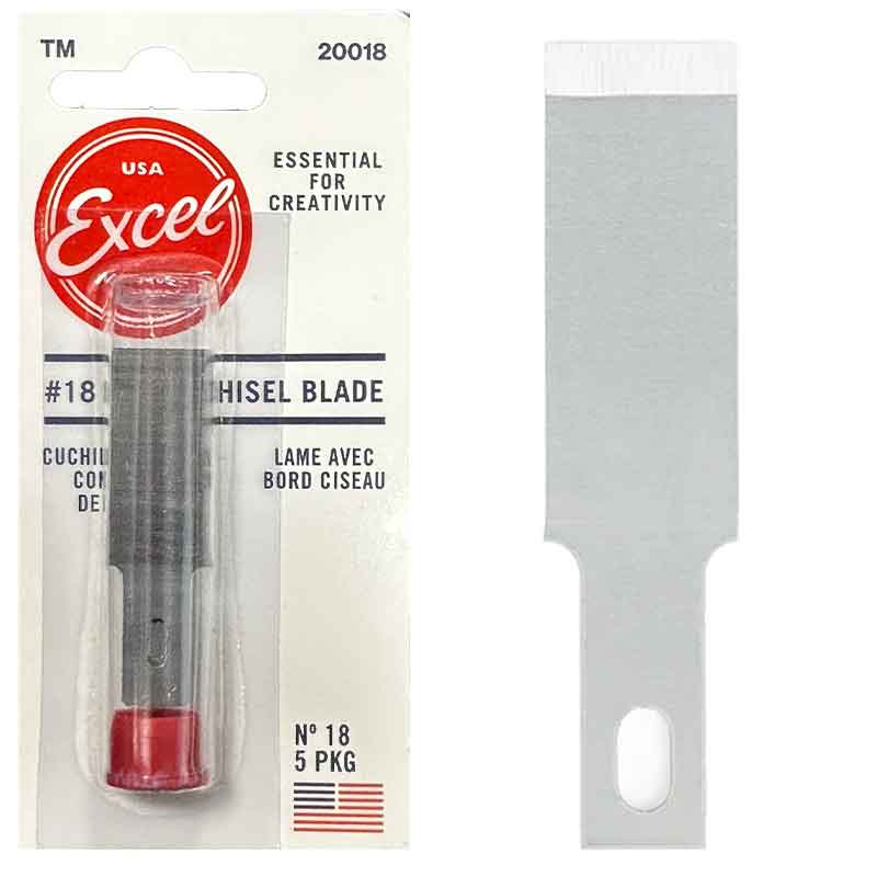 5x No.18 Large Chisel Blade 20018 Excel 5x No.18 Large Chisel Blade 20018 Excel