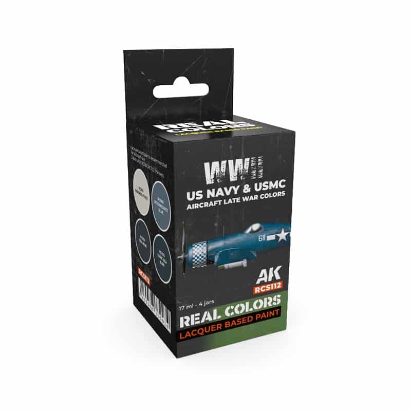 AK Interactive Real Color Paint Set - WWII US Navy & USMC Aircraft Late War Colors RCS112