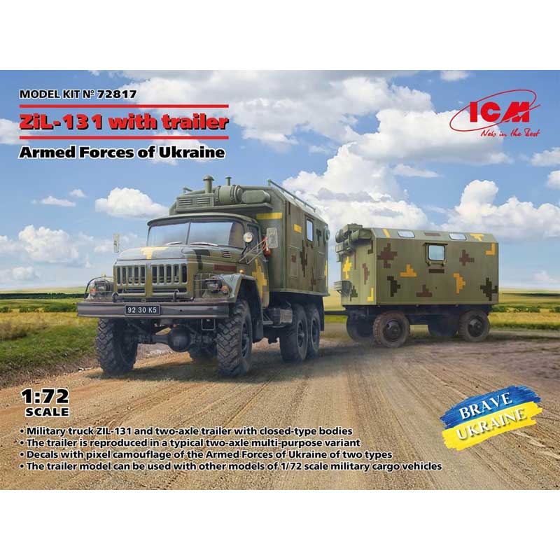 1/72 ZiL-131 with Trailer Armed Forces of Ukraine ICM 72817 1/72 ZiL-131 with Trailer Armed Forces of Ukraine ICM 72817