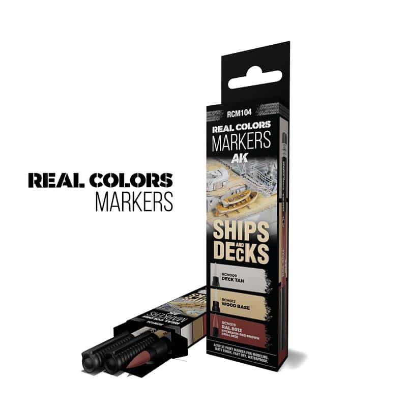 AK Interactive Real Colors Markers - Ships & Decks - Set 3 RCM104 AK Interactive Real Colors Markers - Ships & Decks - Set 3 RCM104