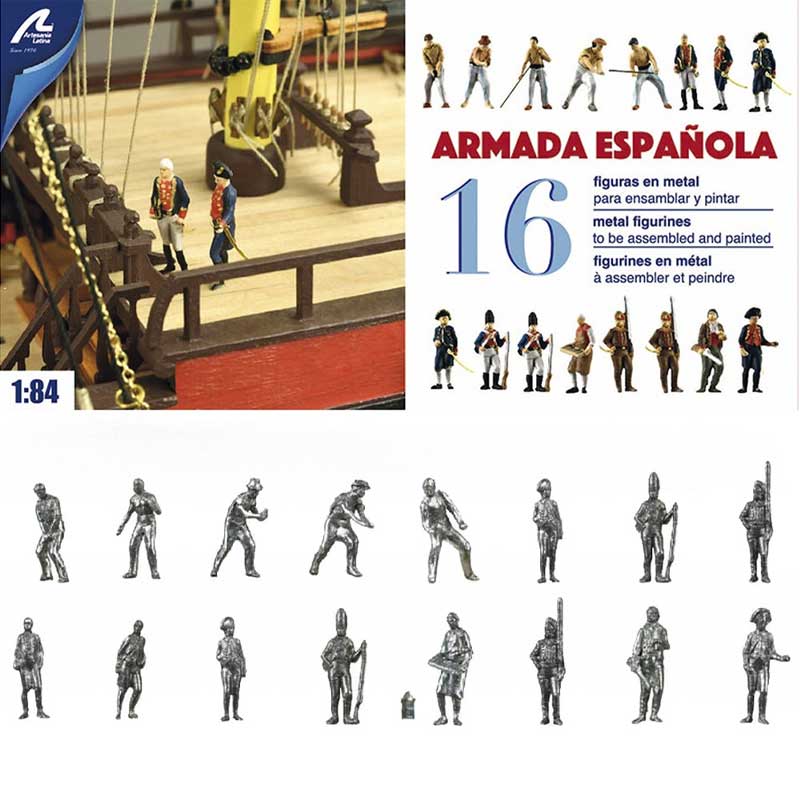 Spanish Armada Metal Figures (X16) Artesania Latina AL22901F Spanish Armada Metal Figures (X16) Artesania Latina AL22901F