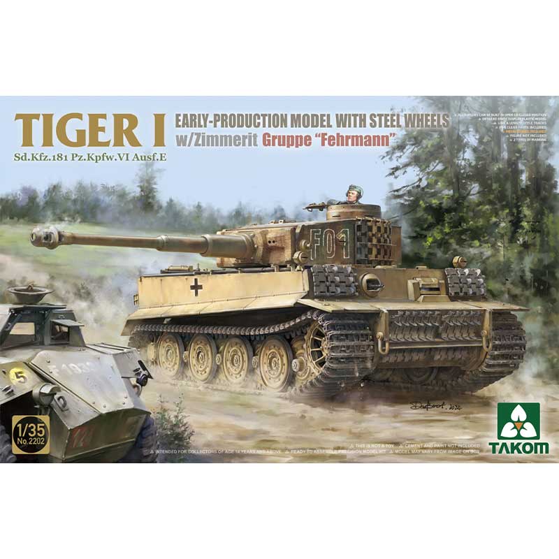 Takom German WWII Tiger I Early +Zimmerit Gruppe Fehrmann (1/35) 02202 Takom German WWII Tiger I Early +Zimmerit Gruppe Fehrmann (1/35) 02202
