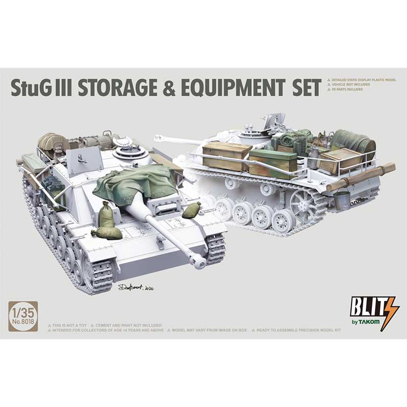 Takom German WWII StuG III Assault Gun Storage & Equipment Set (1/35) 08018 Takom German WWII StuG III Assault Gun Storage & Equipment Set (1/35) 08018