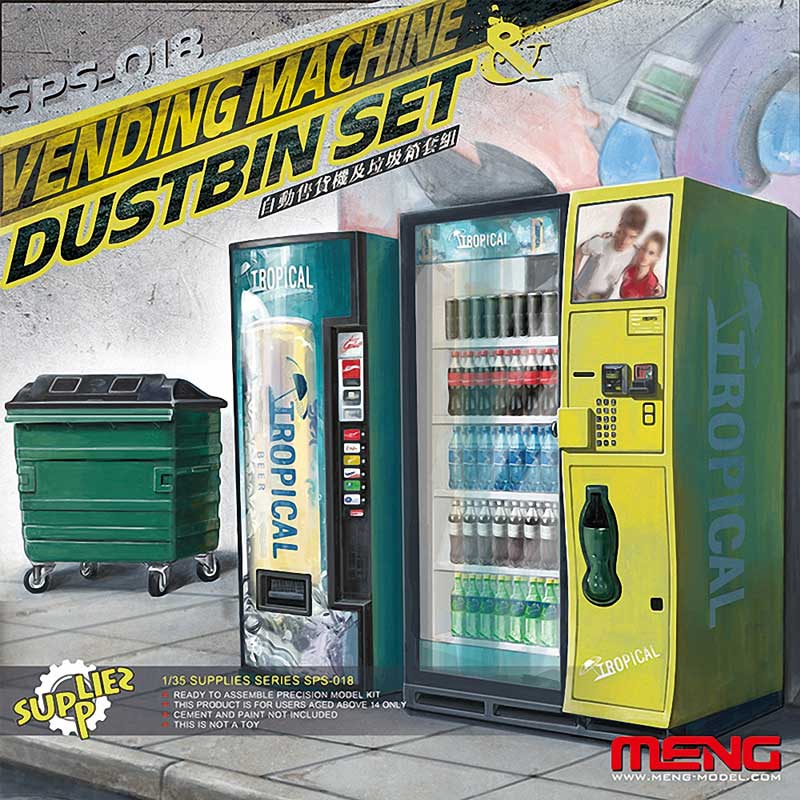 1/35 Vending Machine and Dumpster Set Meng Model SPS-018 1/35 Vending Machine and Dumpster Set Meng Model SPS-018