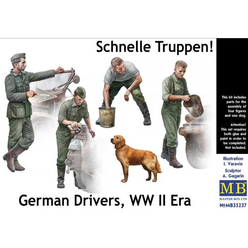 Master Box German Drivers, WW II Era Schnelle Truppen (1/35) MB-35237 Master Box German Drivers, WW II Era Schnelle Truppen (1/35) MB-35237