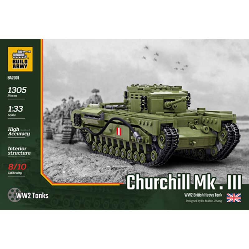 Build Army Churchill Tank Mk.III 1305pcs BA2001 Build Army Churchill Tank Mk.III 1305pcs BA2001