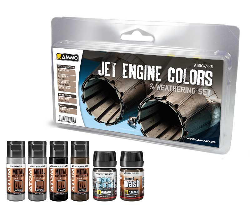 Jet Engines Colors And Weathering Set Ammo Mig 7445 Jet Engines Colors And Weathering Set Ammo Mig 7445