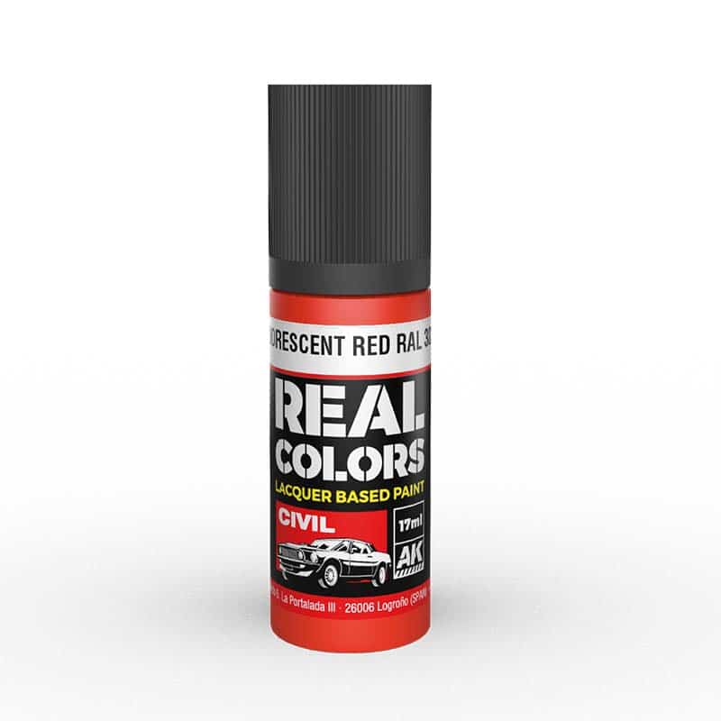 AK Interactive Real Color - Fluorescent Red RAL 3026 (17ml) RC837 AK Interactive Real Color - Fluorescent Red RAL 3026 (17ml) RC837