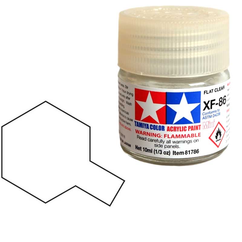 Tamiya Acrylic XF-86 Flat Clear (10ml) 81786 Tamiya Acrylic XF-86 Flat Clear (10ml) 81786