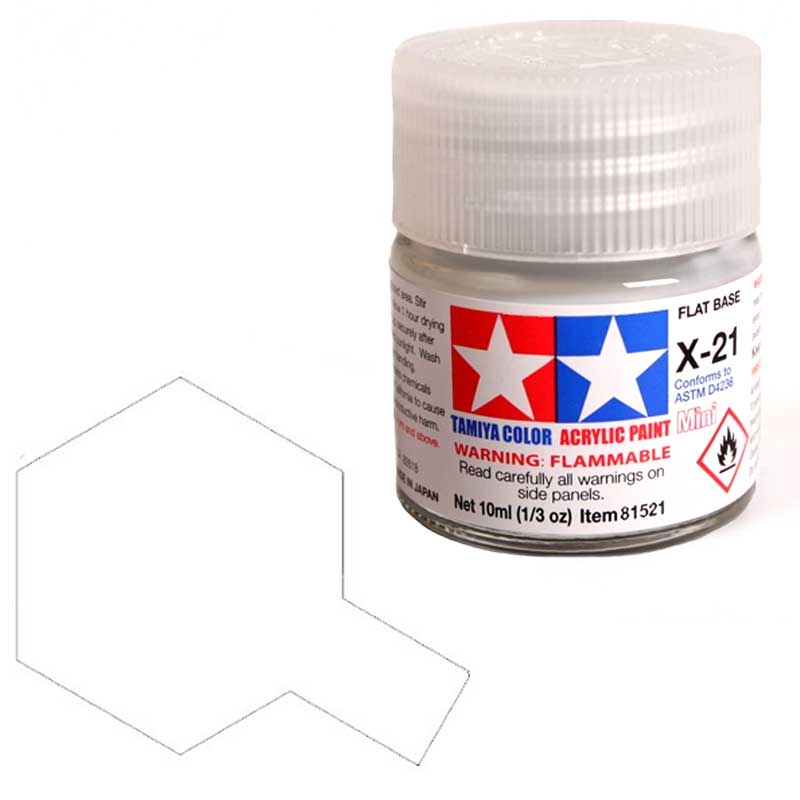 Tamiya Acrylic X-21 Flat Base (10ml) 81521 Tamiya Acrylic X-21 Flat Base (10ml) 81521