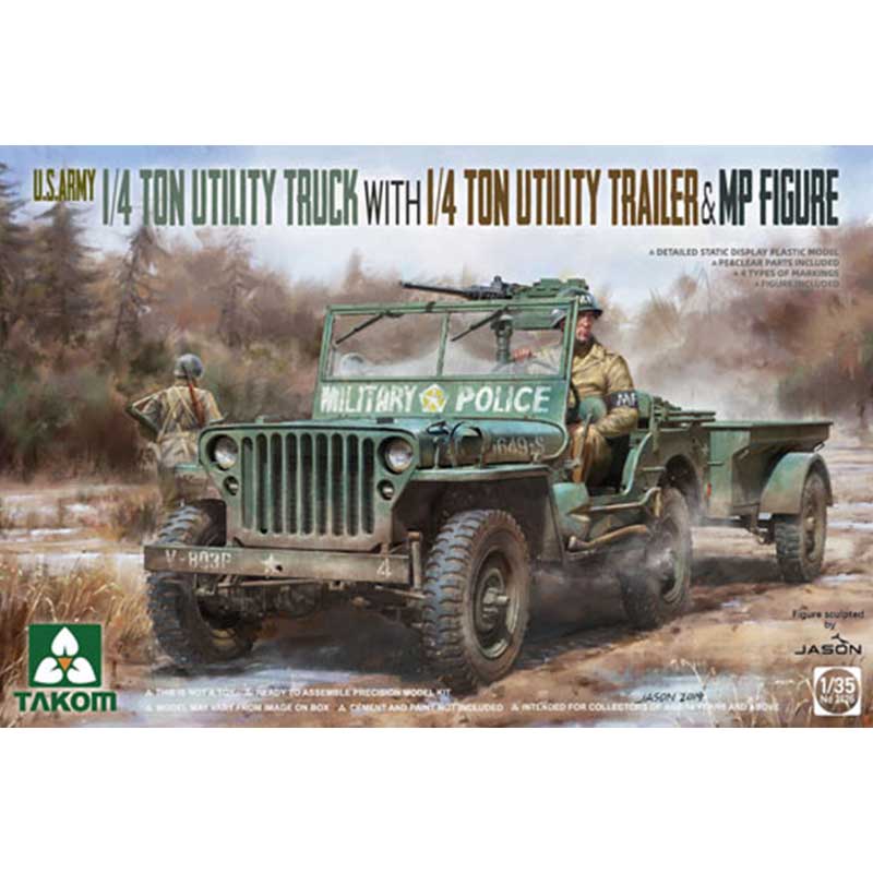 Takom U.S. Army 1/4ton Utility Truck and Trailer (1/35) 02126 Takom U.S. Army 1/4ton Utility Truck and Trailer (1/35) 02126