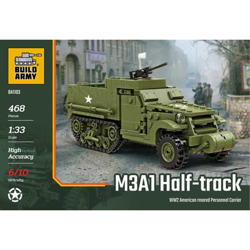 Build Army M3A1 Half-Track APC 468pcs BA1103