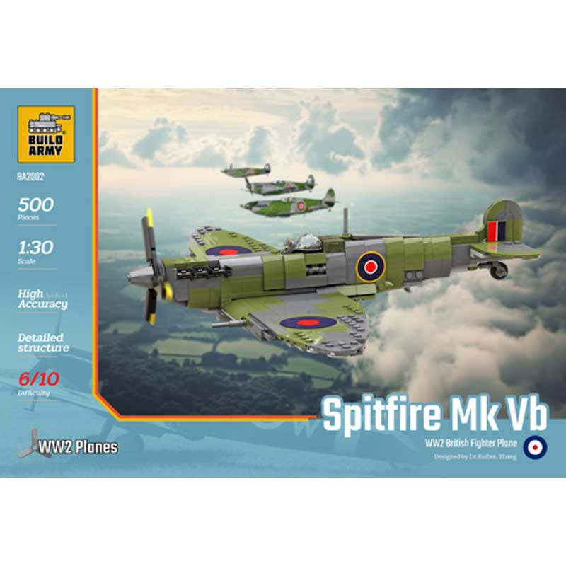 Build Army Supermarine Spitfire Mk Vb Fighter Plane 500pcs BA2002