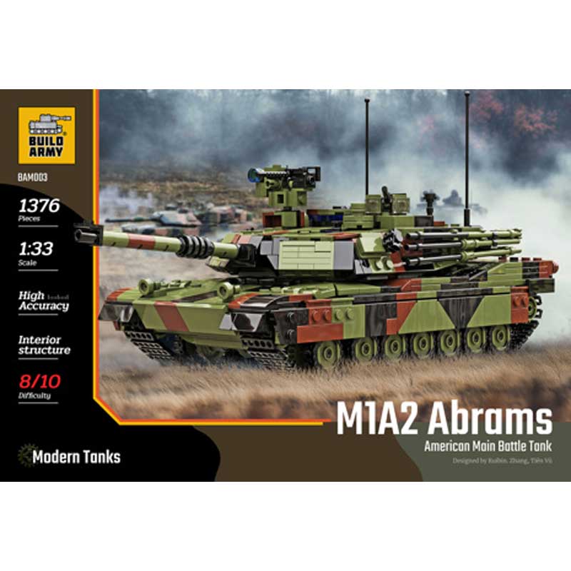 Build Army M1A2 Abrams Main Battle Tank 1376pcs BAM003