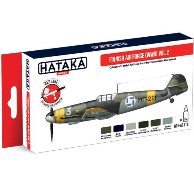 Hataka Red Line Paint Set - Air Force (WWII) Vol. 2 HTK-AS118 Hataka Red Line Paint Set - Air Force (WWII) Vol. 2 HTK-AS118
