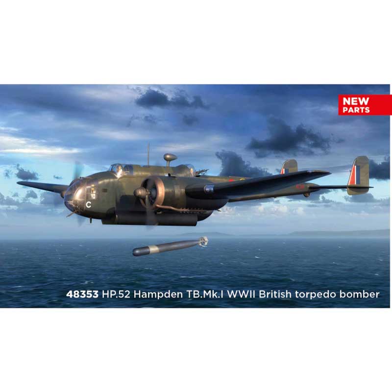 1/48 HP.52 Hampden TB MK. I WW II British Torpedo Bomber ICM 48353 1/48 HP.52 Hampden TB MK. I WW II British Torpedo Bomber ICM 48353