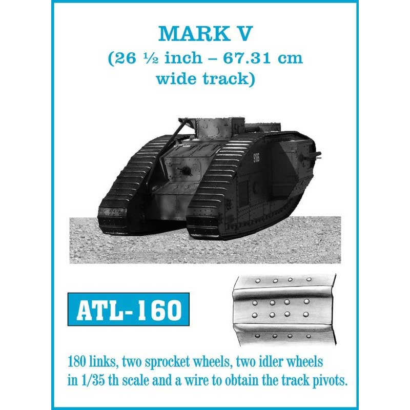 Friulmodel Mark V 26.5in Wide Track Metal Tracks (1/35) ATL-160